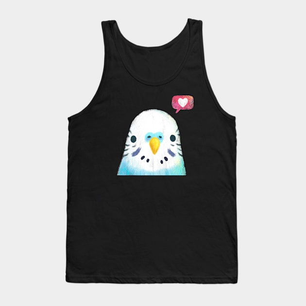 Blue Budgerigar bird Tank Top by julianamotzko